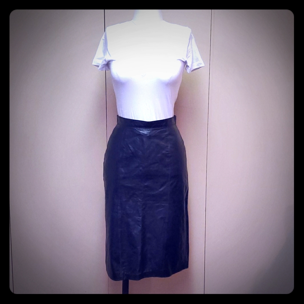 Lindzon All leather pencil skirt